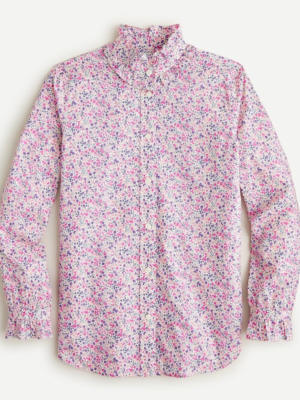 JCrew Classic-fit ruffleneck shirt in Liberty ® Phoebe floral